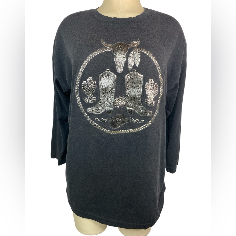 Kavio Designs Black Western Graphic Short Sleeve T Shirt Women’s XL